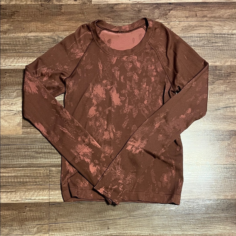 lululemon athletica Brown Tie-Dye Long Sleeve Tee